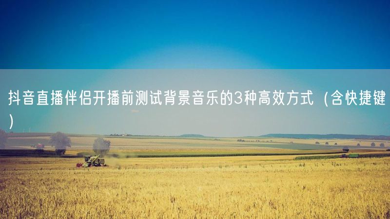 抖音直播伴侣开播前测试背景音乐的3种高效方式（含快捷键）