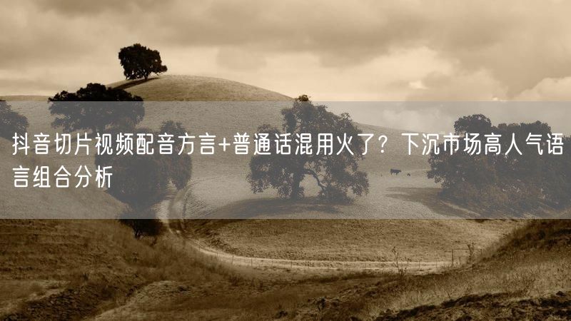 抖音切片视频配音方言+普通话混用火了？下沉市场高人气语言组合分析
