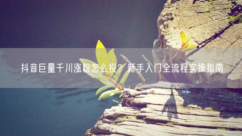 抖音巨量千川涨粉怎么投？新手入门全流程实操指南