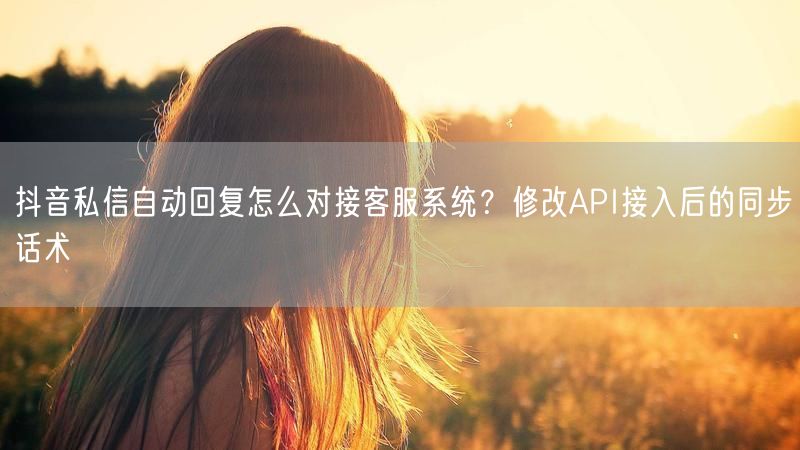 抖音私信自动回复怎么对接客服系统？修改API接入后的同步话术