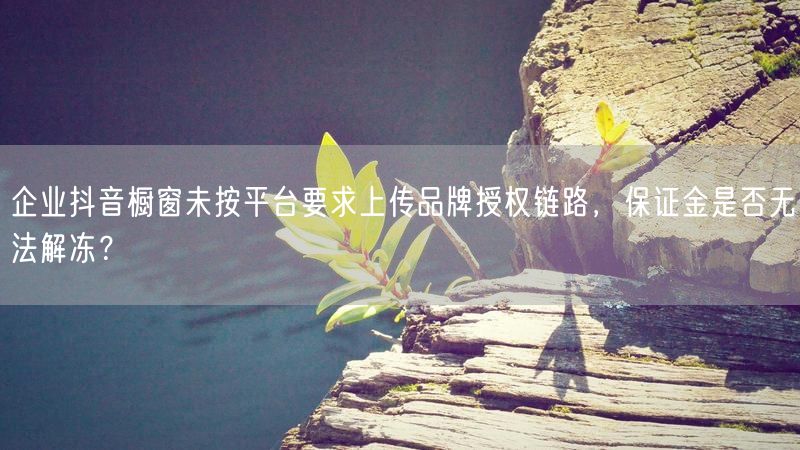 企业抖音橱窗未按平台要求上传品牌授权链路，保证金是否无法解冻？
