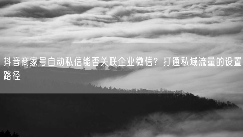 抖音商家号自动私信能否关联企业微信？打通私域流量的设置路径