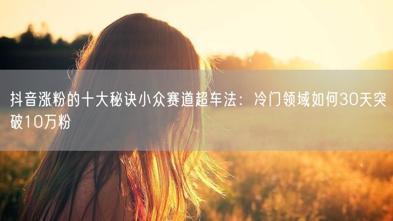 抖音涨粉的十大秘诀小众赛道超车法：冷门领域如何30天突破10万粉