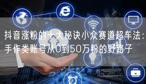 抖音涨粉的十大秘诀小众赛道超车法：手作类账号从0到50万粉的野路子