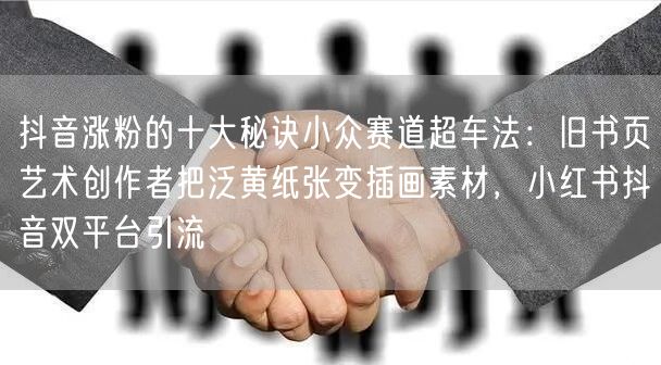 抖音涨粉的十大秘诀小众赛道超车法：旧书页艺术创作者把泛黄纸张变插画素材，小红书抖音双平台引流